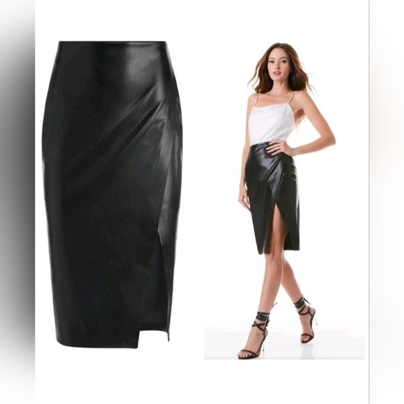 Alice + Olivia Dresses & Skirts - Alice + Olivia Siobhan Faux Wrap Pencil Skirt Size 6